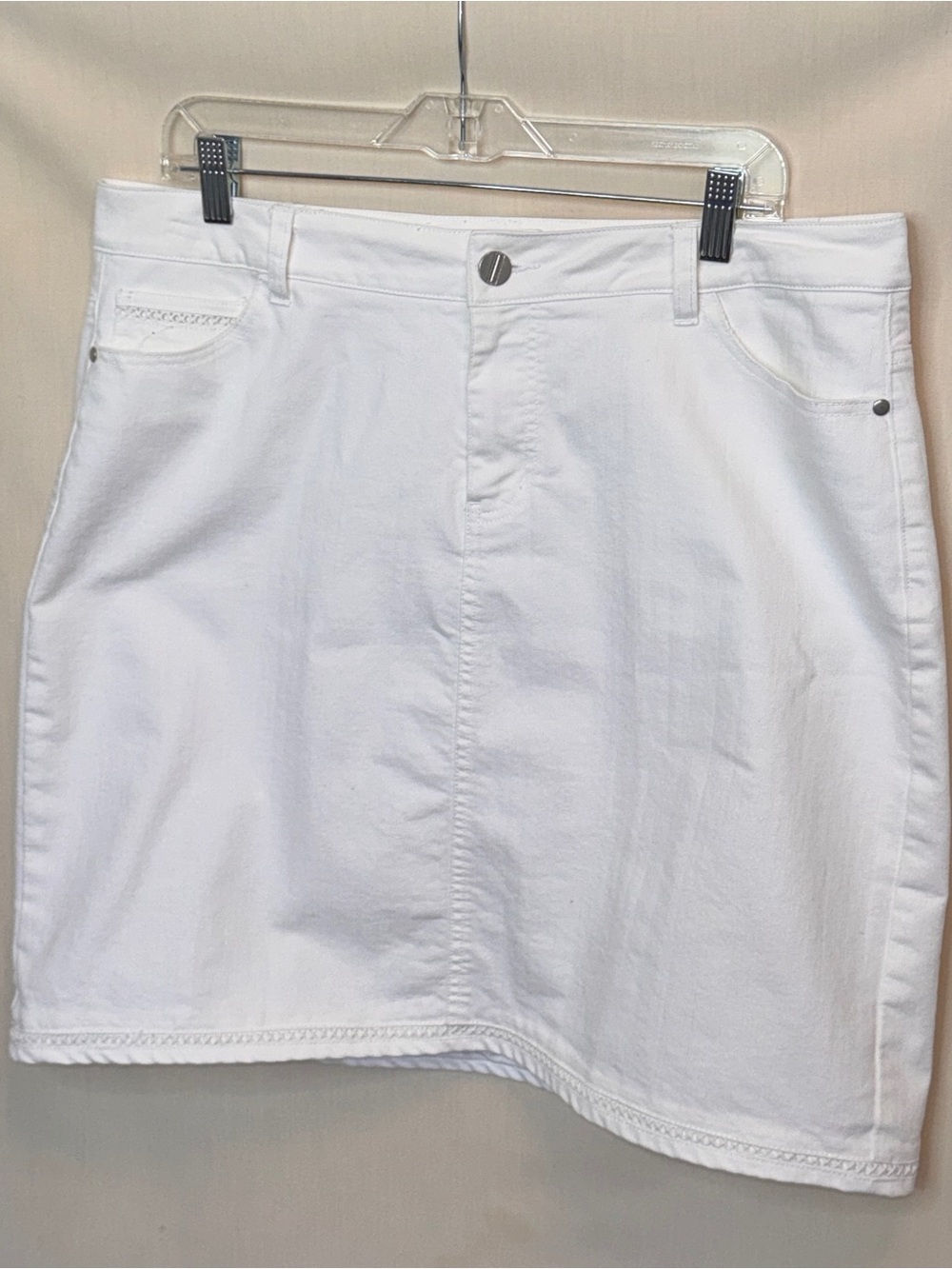 CJ Banks White Denim Skort